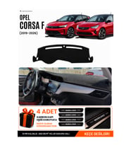 e-biz OPEL CORSA F (2019-2026) Uyumlu Torpido Koruma, Torpido Örtüsü, Torpido Kılıfı - Siyah - OP020