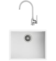 Teka SQUARE 50.40 Arctic White Tezgah Altı Granit Eviye + Teka IN 995 FW Beyaz K
