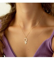 Kişiye Özel 925 Ayar Gümüş Kadın Sembol Kolye (Gold)