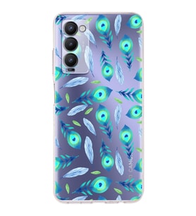 PrintiFy Tecno Camon 18 ile Uyumlu Nazar Boncuğu 3 Baskılı Kamera Korumalı Şeffaf Silikon Kılıf