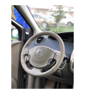 Bej Renault Scenic Deri Direksiyon Kılıfı