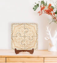 BK Gift Retro Masif Tasarımlı Ahşap Standlı Puzzle Çerçeve-9