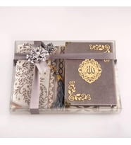 Yasin +  Seccade +  Tesbih Hediye Seti (Çanta Boy, Raşel Cilt, ŞemsLafzatullah, Gri)
