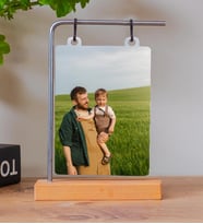 Kişiye Özel Fotoğraflı Doğal Ahşap Standlı Çerçeve