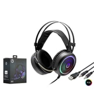 Hadron H1 RGB Ledli Mikrofonlu 2x3.5mm AUX 2mt Kablolu Kulaküstü Oyuncu Kulaklığı - Siyah