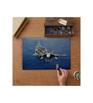 Savaş Uçağı Denizin Ütünde Tasarımı 240 parça Ahşap Puzzle Ahşap Kutuda MP00984