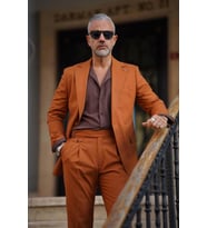 KIRLANGIÇ YAKA KAHVE TAKIM ELBİSE 