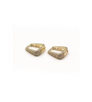 Modern Üçgen Formlu Xuping Küpe - Gerçek Zirkon Taşlı Gold