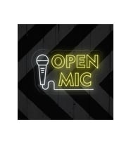 OPEN MIC Yazılı ve Şekilli Neon Tabela