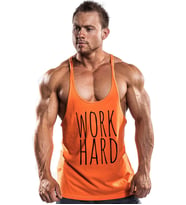 Ghedto Work Hard Fitness Gym Tank Top Sporcu Atleti Turuncu