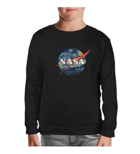Nasa - Van Gogh Siyah Çocuk Sweatshirt