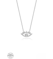 SWAROVSKİ TAŞLI  ZİRCONİA GÖZ 925 AYAR GÜMÜŞ KOLYE