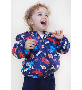 Breeze Girls & Boys Erkek Çocuk Yağmurluk Kükreyen Dinozorlar Desenli 1-5 Yaş, Lacivert