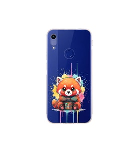 Honor 8A ile Uyumlu Splash Tilki Tasarımlı Şeffaf Silikon Kılıf
