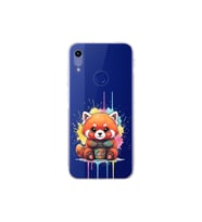 Honor 8A ile Uyumlu Splash Tilki Tasarımlı Şeffaf Silikon Kılıf