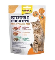 GimCat Nutripockets Malt Vitamin Mix Sığır Eti ve Somonlu Kedi Ödülü 150 Gr (STD)