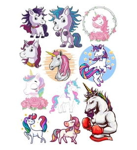 Unicorn Temalı Sticker Set-1 11 Parça Telefon, Tablet, Defter, Laptop Sticker