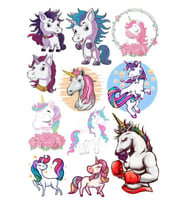Unicorn Temalı Sticker Set-1 11 Parça Telefon, Tablet, Defter, Laptop Sticker