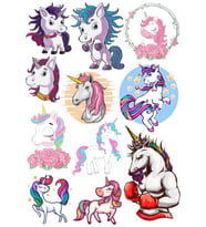 Unicorn Temalı Sticker Set-1 11 Parça Telefon, Tablet, Defter, Laptop Sticker