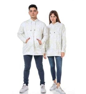 Vishenka Unisex Batik Baskılı 3 İplik Oversize Kapüşonlu Kanguru Cepli Batik Sweatshirt