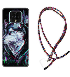 Tecno Camon 16 18P Pova Kılıf Boyun Asklı Rasta Silikon Dog Eyes 1761