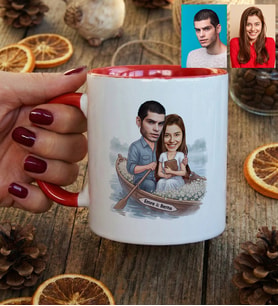 Kişiye Özel Karikatürlü Romantik Sevgililer Kupa Bardak Sevgililer Günü Hediyesi