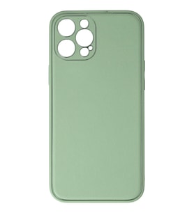 Durukar® iPhone 12 Pro Kılıf Coco Deri Silikon Kapak - Açık Yeşil