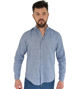 Erkek Spor Gömlek Silim Fit 9843 BGL-ST02726 (İndigo)