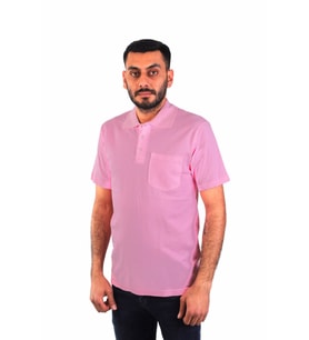 ESERIS - Polo Yaka Kısa Kol Pike Tişört - Pembe