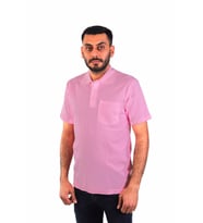 ESERIS - Polo Yaka Kısa Kol Pike Tişört - Pembe