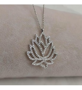 LOTUS ÇİÇEĞİ  925 AYAR GÜMÜŞ KOLYE