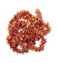 Kırmızı Altın Renk 4 cm Genişlik Garland Çift Renk Sim Süs 180 cm (5343)