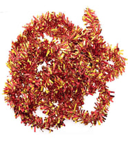 Kırmızı Altın Renk 4 cm Genişlik Garland Çift Renk Sim Süs 180 cm (5343)