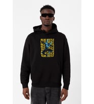 Blue Beetle Lettern Siyah Erkek 3ip Kapşonlu Sweatshirt
