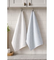 %100 Pamuk Çift Kat Müslin Mutfak Kurulama Bezi 2’li Set 40x60 cm Emici Yumuşak Mutfak Havlusu (Mavi)
