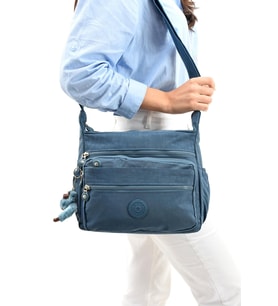 Çapraz Askılı Ultra Hafif Çok Cepli Bayan Omuz Çantası Mavi (Model: 571-6A)