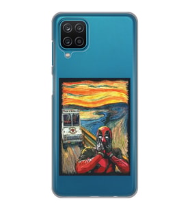 Samsung Galaxy M32 Uyumlu Deadpool Çığlık Tasarımlı Şeffaf Telefon Kılıfı