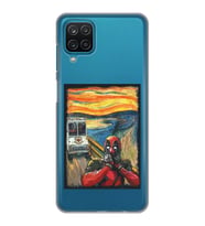 Samsung Galaxy M32 Uyumlu Deadpool Çığlık Tasarımlı Şeffaf Telefon Kılıfı
