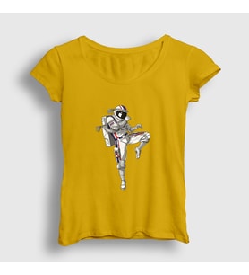 Presmono Kadın Sarı Muay Thai Astronaut Uzay T-Shirt 352888tt (Sarı)