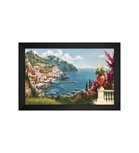 Manzara Temalı Kanvas Tablo 50 x 70 cm Siyah Çerçeve