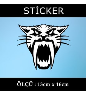 dişli kaplan saldırgan kızgın etiket sticker - 2 adet çıkartma araba motosiklet kask atv tablet pc buzdolabı otomobil bilgisayar uyumlu