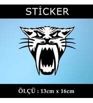 dişli kaplan saldırgan kızgın etiket sticker - 2 adet çıkartma araba motosiklet kask atv tablet pc buzdolabı otomobil bilgisayar uyumlu