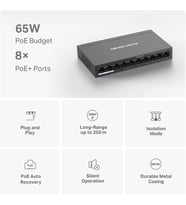 MS110P, 10-Port 10/100Mbps Desktop Switch with 8-Port PoE+