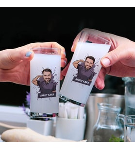 Erkek Arkadaşa Hediye Karikatürlü Rakı Bardağı