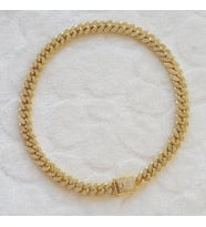 1,5 cm Taşlı Cuban Gold Zincir Unisex