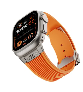Apple Watch 7 45mm Uyumlu Kordon Silikon Spor Görünümlü Zore KRD-113 Kayış (Turuncu)