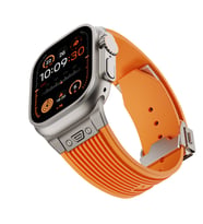 Apple Watch 7 45mm Uyumlu Kordon Silikon Spor Görünümlü Zore KRD-113 Kayış (Turuncu)