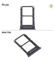 Xiaomi Poco X3 GT Uyumlu Sim İç Yuvası Çiftli Siyah Sim Kart Tepsisi Sim Kızağı Sim Çekmecesi