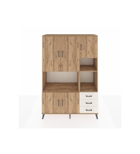 Hyperion Dolap 9 Raflı 3 Çekmeceli 5 Kapaklı 132x44x195 Çam-Çam/Aytaşı