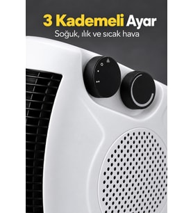 Elektrikli Fanlı Isıtıcı Soğuk Ilık ve Sıcak Hava Seçenekli